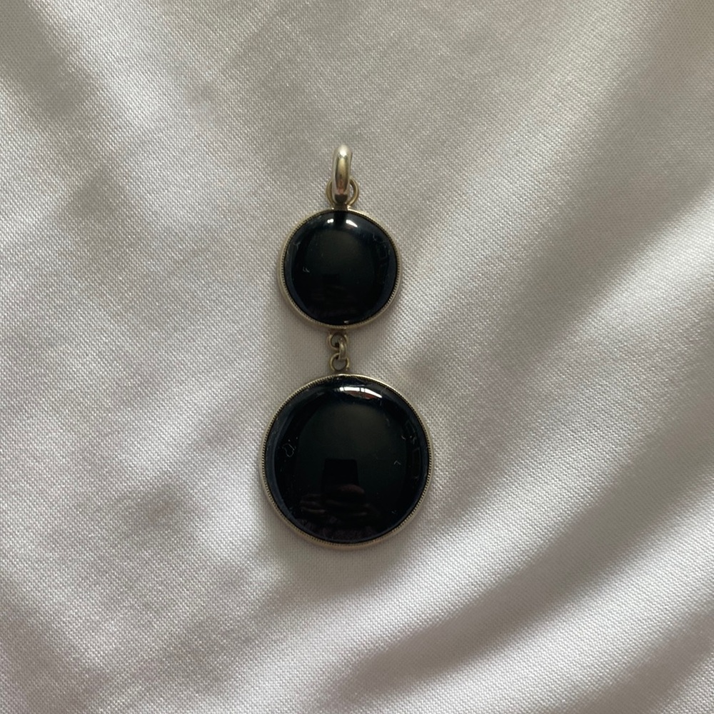 Black Onxy Silver Pendant